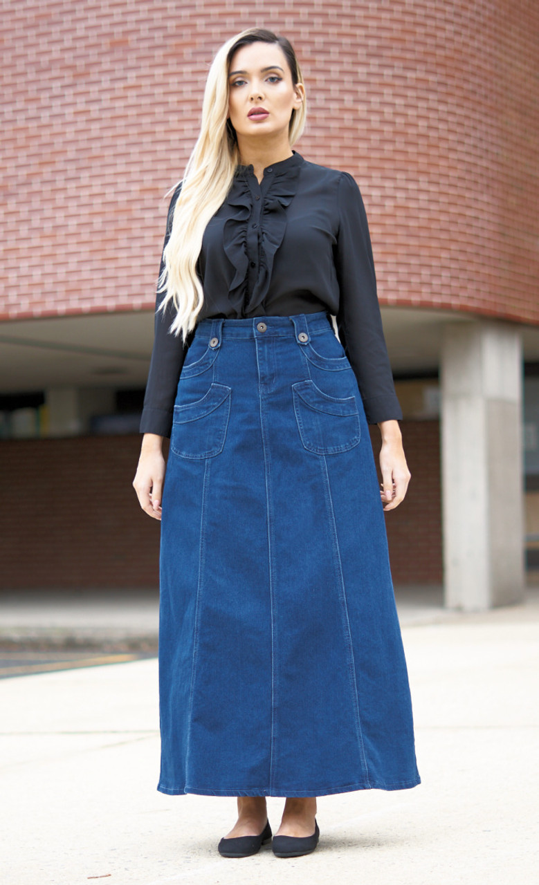 A-Line Knee Length Denim Skirt | M&S | Denim skirts knee length, Denim skirt  women, Skirts